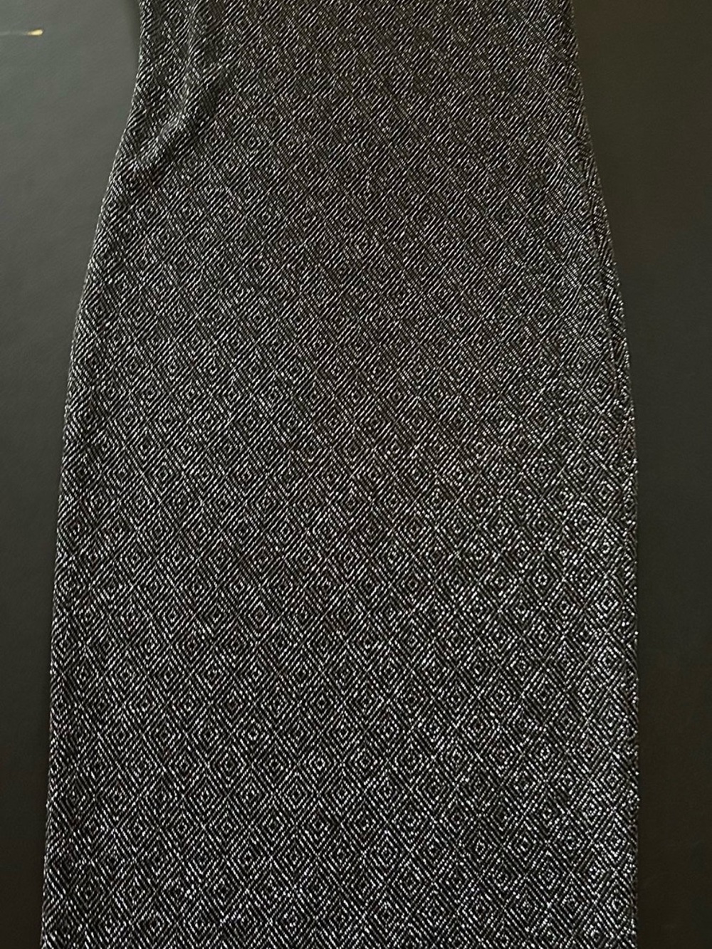 Black & White Diamond Knit Pencil Skirt - Women